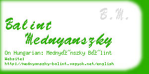 balint mednyanszky business card
